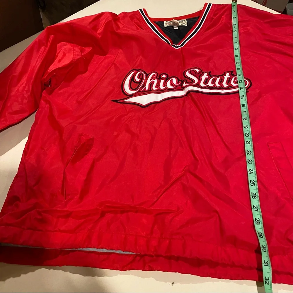Vintage Ohio State Jacket Men's 2X Red Vneck Pullover Lined Spellout OSU College